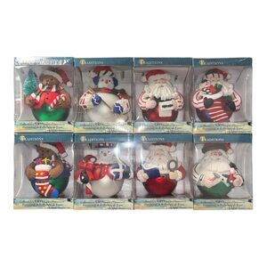Vintage TRADITIONS Set of 8 Glass Character Christmas Ornaments Costco Santa New